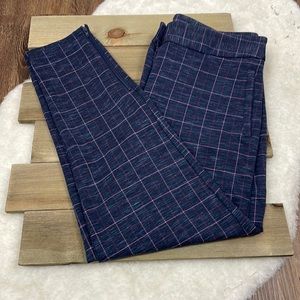 Betabrand Skinny Ankle Zip Dress Pant Yoga Pants Plaid Petite